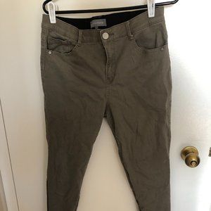 Olive denim cropped jeans